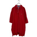 【中古】【古着】 TOMMY HILFIGER 半袖 無地ポロシャツ 2XL レッド トミーヒルフィガー ビッグサイズ ロゴ 古着卸 アメリカ仕入 a606-5...