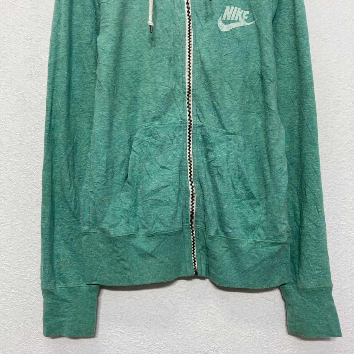 【中古】【古着】 NIKE ロゴ スウェット パーカー ナイキ M ライトグリーン フルシップ 古着卸 アメリカ仕入 a606-5982