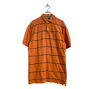 【中古】【古着】 TOMMY HILFIGER 半袖 ポロシャツ L オレンジ ネイビー トミーヒルフィガー 古着卸 アメリカ仕入 a606-6051
