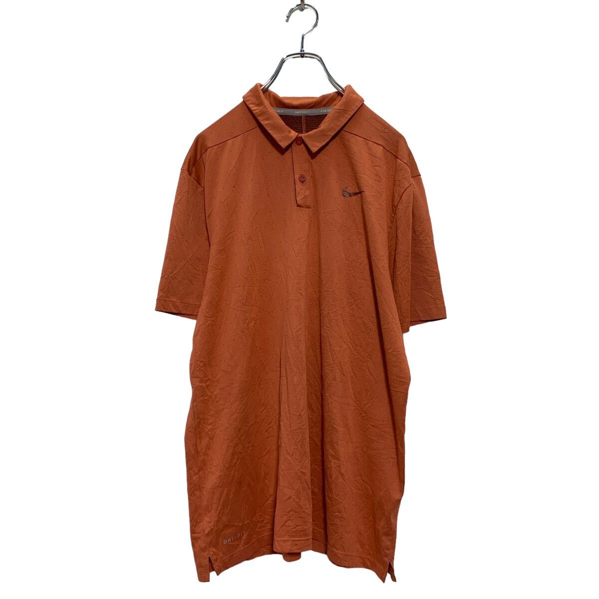 【中古】【古着】 NIKE 半袖 柄 ポロシャツ L～ オレンジ ナイキ スポーツウェア ワンポイントロゴ 古着卸 アメリカ仕入 a606-6150