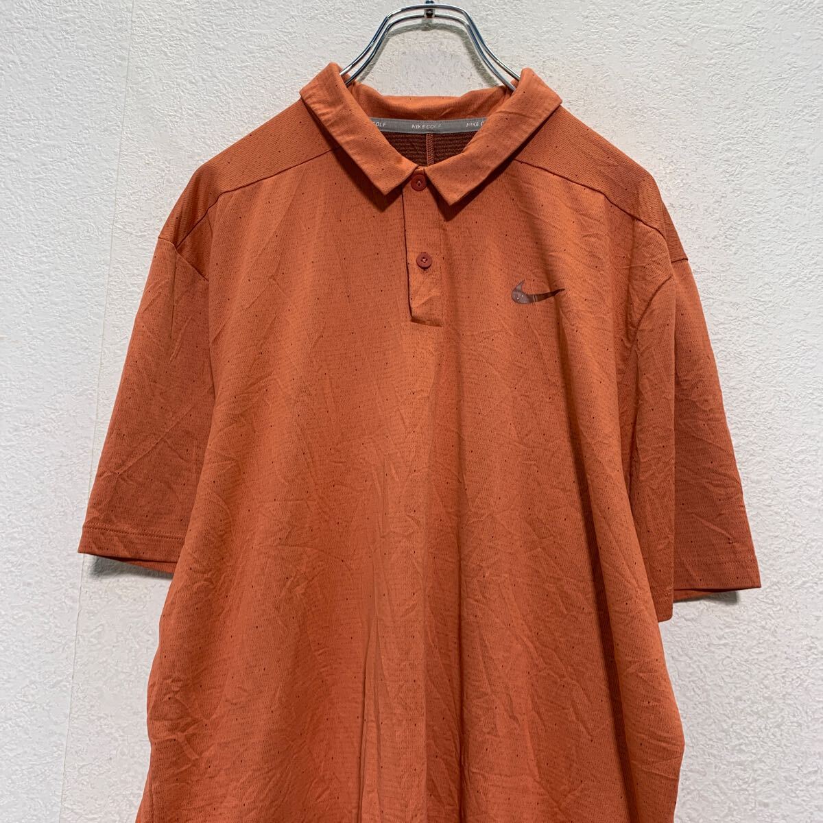 【中古】【古着】 NIKE 半袖 柄 ポロシャツ L～ オレンジ ナイキ スポーツウェア ワンポイントロゴ 古着卸 アメリカ仕入 a606-6150