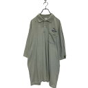 【中古】【古着】 PRINT-ONE 半袖 無地 ポロシャツ 2XL ライトグレー USA製 ビッグサイズ ワンポイントロゴ 古着卸 アメリカ仕入 a606-6...