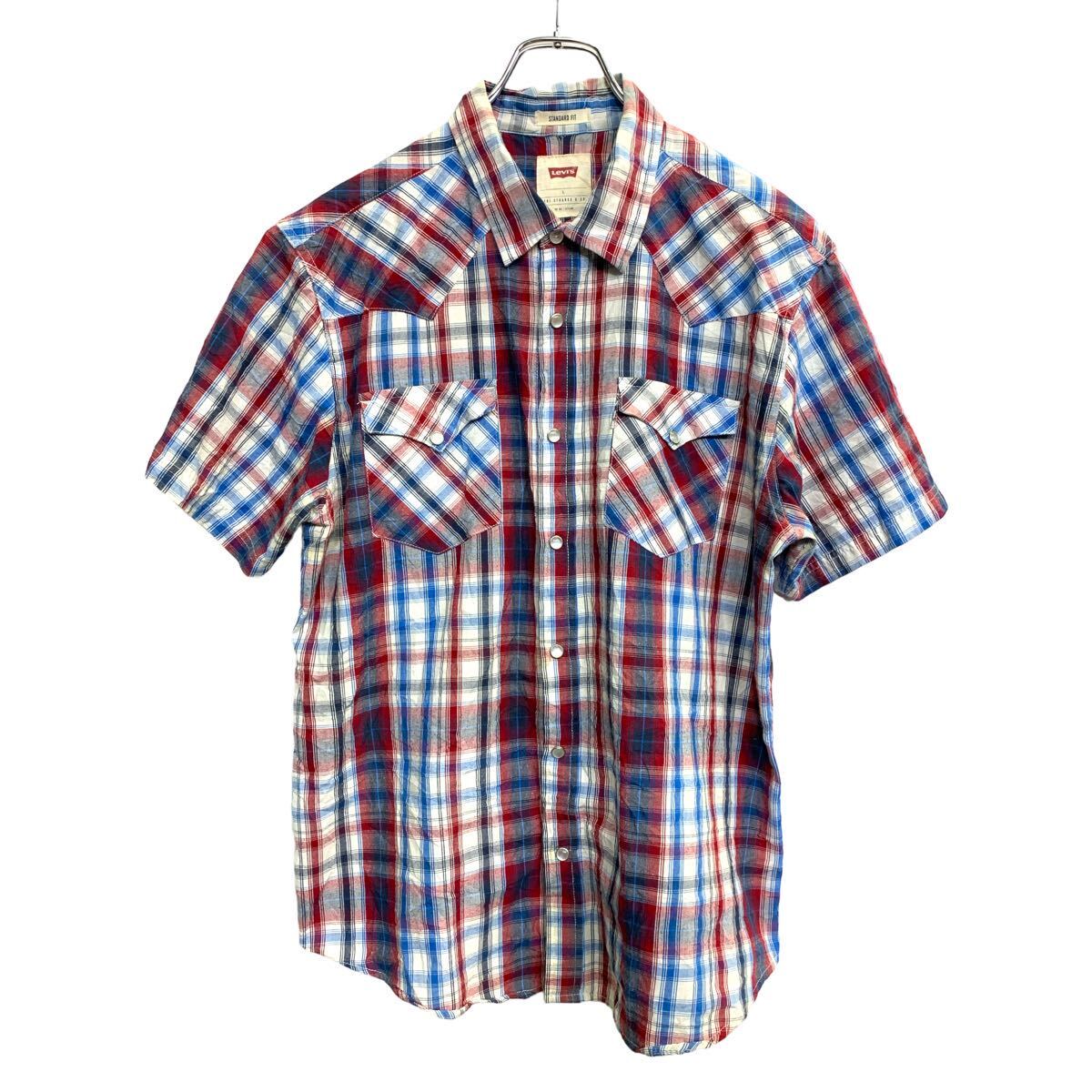 【中古】【古着】 Levi's 半袖 ウエスタンシャツ Lサイズ 半袖シャツ チェックシャツ スタンダードフィット 古着卸 アメリカ仕入 t2406-3590
