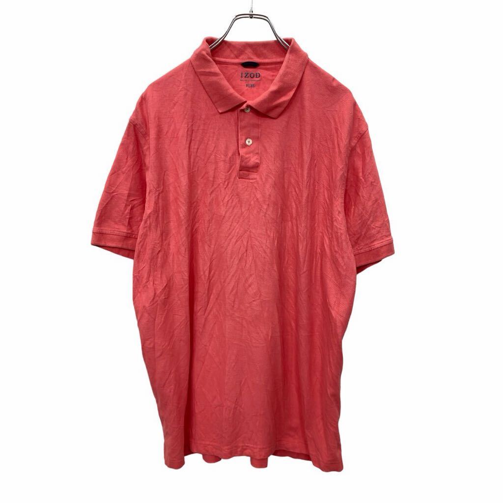 【中古】【古着】 IZOD 半袖 ポロシャツ XLサイズ アイゾッド 刺繍 ハーフボタン ピンク 古着卸 アメリカ仕入 t2406-3683