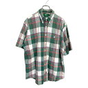 【中古】【古着】 Hunt Club 半袖 チェックシャツ XLサイズ グリーン コットン 古着卸 アメリカ仕入 t2406-3699