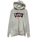 【中古】【古着】 Levi's プリントスウェット パーカー XS ホワイト リーバイス 裏パイル プルオーバー 古着卸 アメリカ仕入 a606-6226