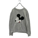 【中古】【古着】 Disney キャラクター プリントスウェット トレーナー M レディース グレー ドット柄 ミッキー 裏起毛 古着卸 アメリカ仕入 a606-6256