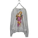 【中古】【古着】 FOREVER 21 プリントスウェット トレーナー S レディース ホワイト フォエバー21 エンジェル 裏起毛 古着卸 アメリカ仕入 a606-6260