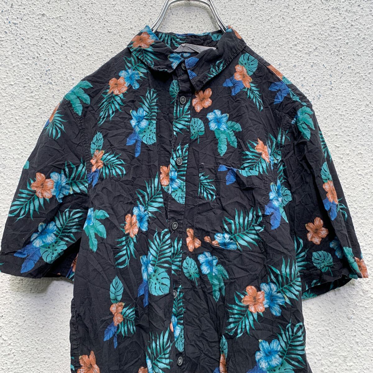 【中古】【古着】 H&M 半袖 柄シャツ 150～ キッズ ブラックエイチアンドエム ハイ...