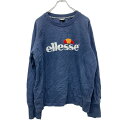 【中古】【古着】 ellesse ロゴ スウェット トレーナー Lサイズ エレッセ 刺繍 レディース ネイビー 古着卸 アメリカ仕入 t2406-3744