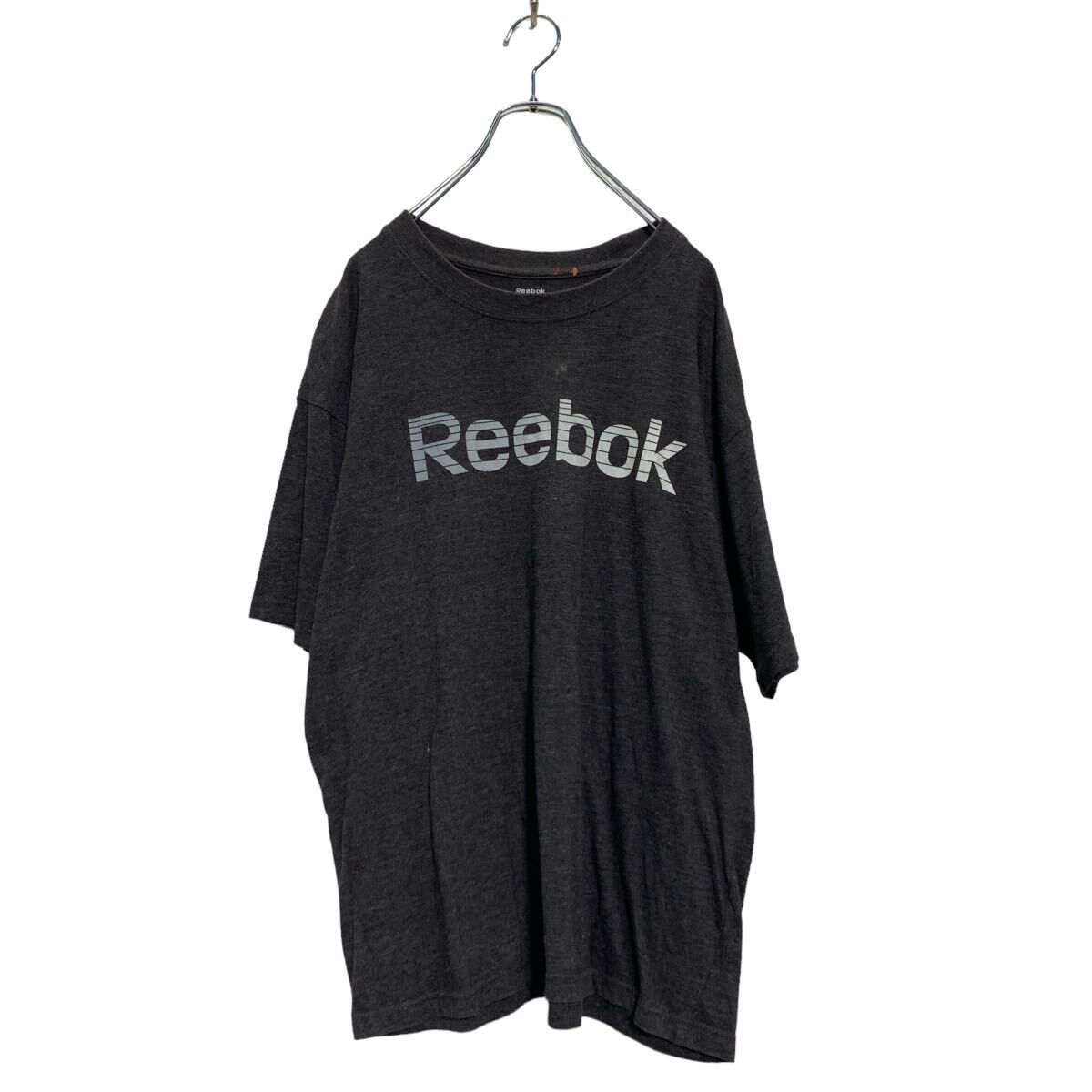 【中古】【古着】 Reebok 半袖 ロゴTシャツ L ダークグレー リーボック クルーネック 古着卸 アメリカ仕入 a606-6390
