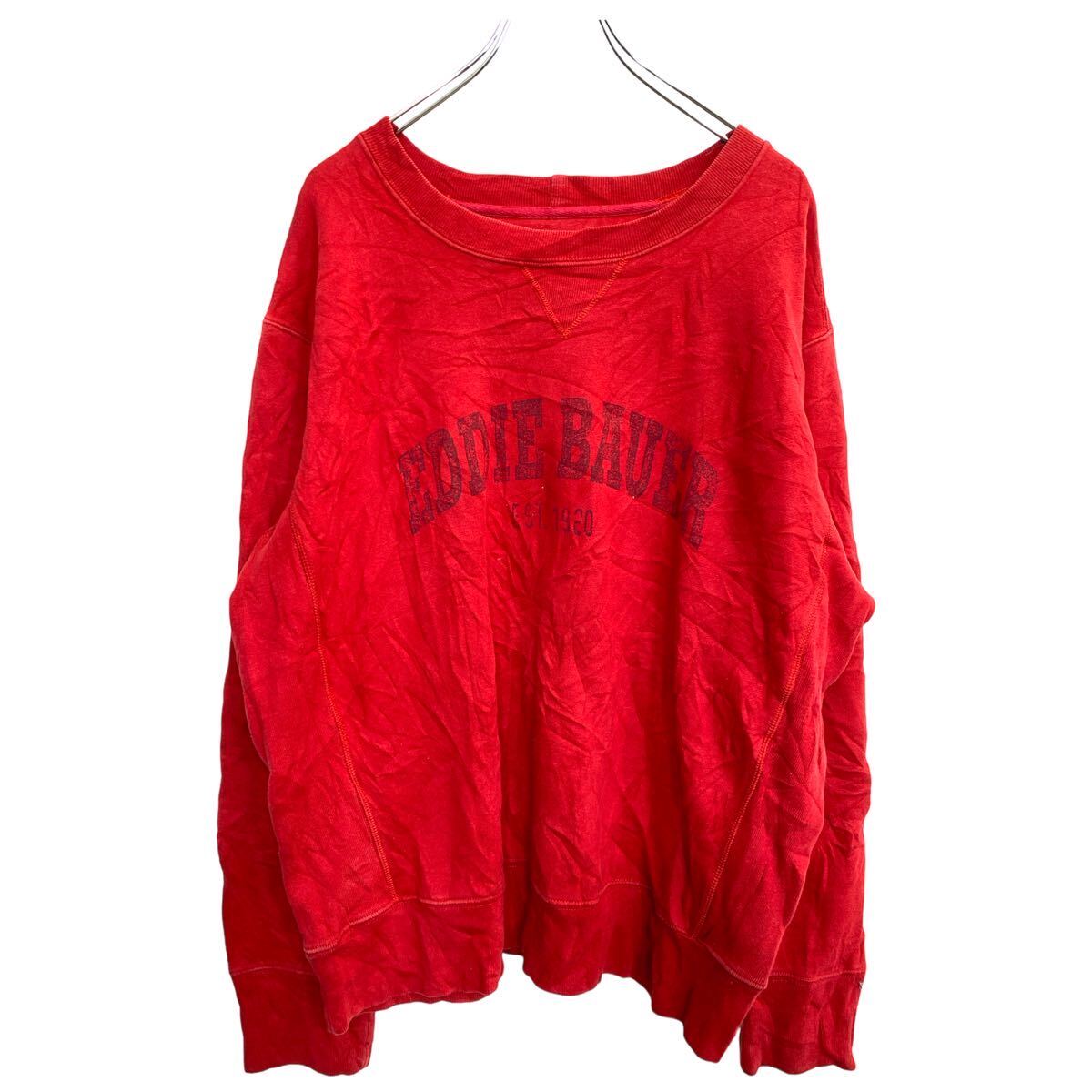 【中古】【古着】 Eddie Bauer スウェット トレーナー XXLサイズ エディーバウアー レッド 古着卸 アメリカ仕入 t2406-3833