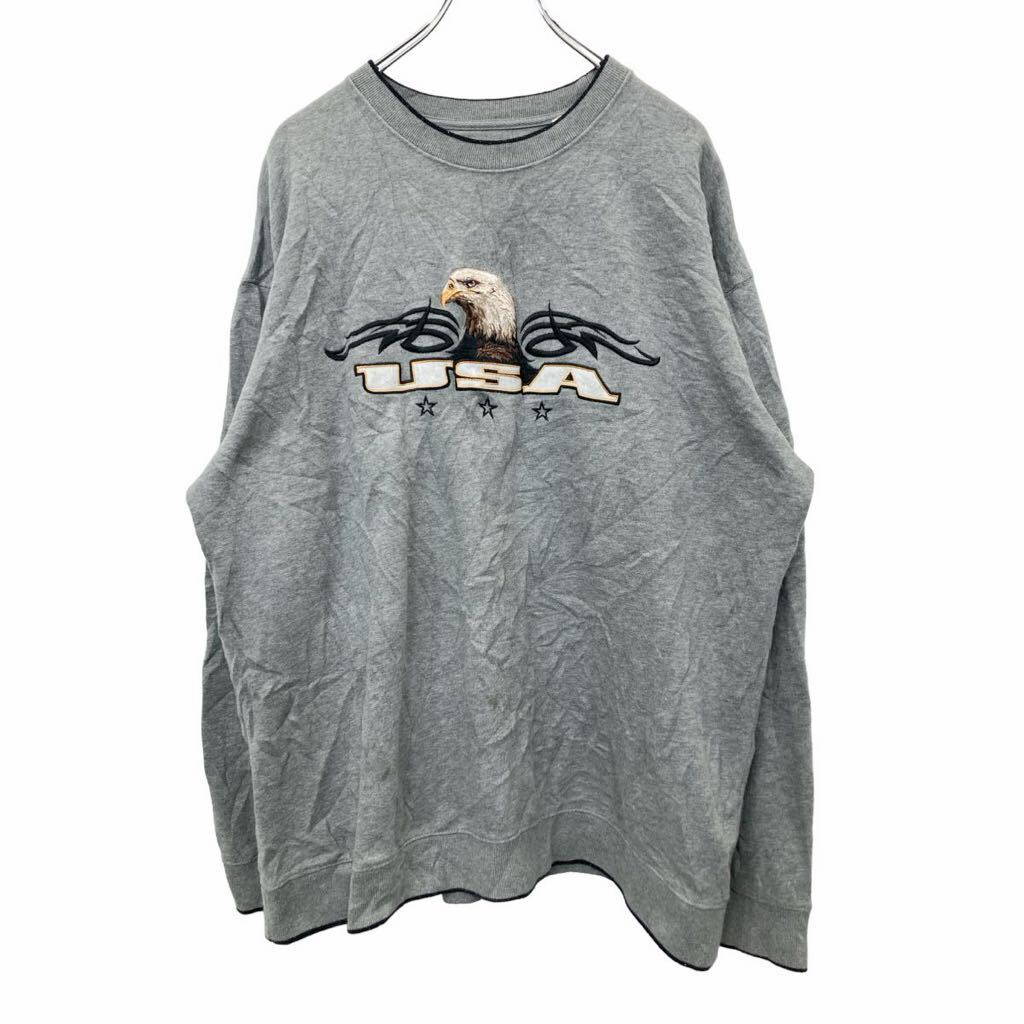 【中古】【古着】 corft＆barrow ロゴ スウェット トレーナー XLサイズ 刺繍 グレー 古着卸 アメリカ仕入 t2406-3879