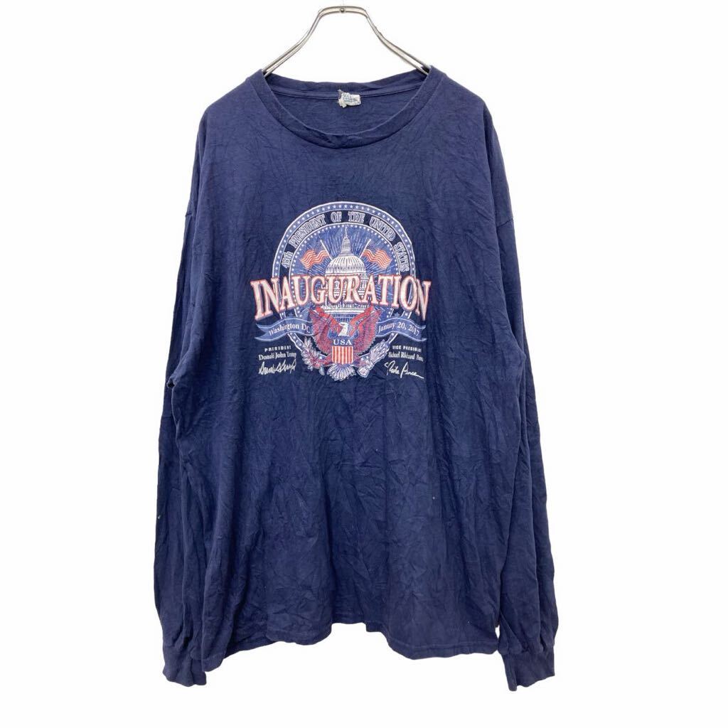 【中古】【古着】 DELTA プリント スウェット トレーナー 2XLサイズ デルタ ビッグサイズ ネイビー コットン メキシコ製 古着卸 アメリカ仕入 t2406-3880