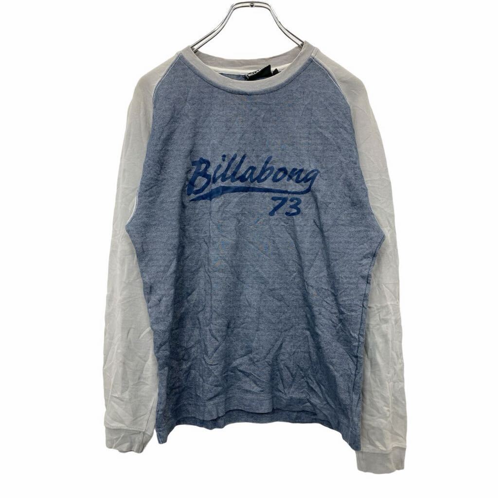【中古】【古着】 BILLABONG ロゴ スウェット トレーナー Sサイズ ネイビー グレー 古着卸 アメリカ仕入 t2406-3899