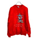 【中古】【古着】 JERZEEZ プリント スウェット XLサイズ ジャージーズ レディース レッド USA製 古着卸 アメリカ仕入 t2406-3936