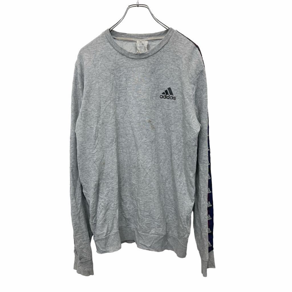 【中古】【古着】 adidas ロゴ スウェット トレーナー Mサイズ アディダス グレー 古着卸 アメリカ仕入 t2406-3954