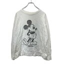 【中古】【古着】 Disney キャラクター スウェット トレーナー Lサイズ ディズニー レディース ホワイト 古着卸 アメリカ仕入 t2406-3968