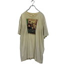 【中古】【古着】 American Apparel 半袖 プリントTシャツ 2XL ベージュ USA製 ビッグサイズ クルーネック 古着卸 アメリカ仕入 a60...