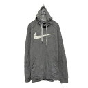 【中古】【古着】 NIKE ロゴ スウェット パーカー ナイキ L グレー ラグラン プルオーバー 古着卸 アメリカ仕入 a606-6554