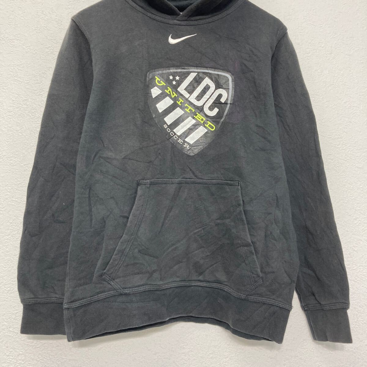 【中古】【古着】 NIKE ロゴ スウェット パーカー ナイキ L ブラック 裏起毛 古着...
