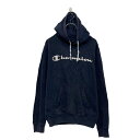 【中古】【古着】 champion ロゴ スウェット パーカー チャンピオン S ネイビー プルオーバー 古着卸 アメリカ仕入 a606-6576