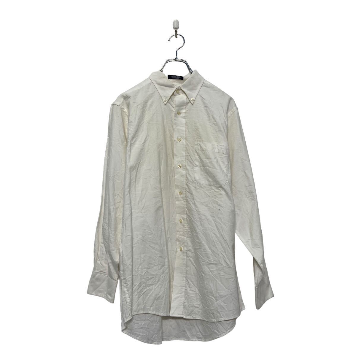 【中古】【古着】 CHAPS 長袖 無地シャツ チャップス L~ ホワイト シンプル ボタンダウン ポケット 古着卸 アメリカ仕入 a606-6666