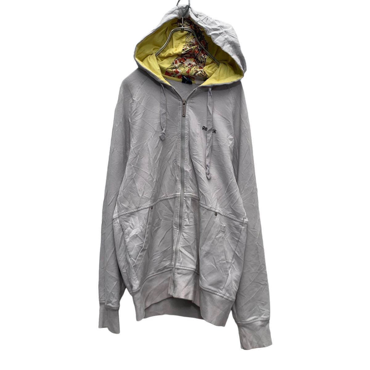 【中古】【古着】 Reebok ジップアップ ロゴスウェット パーカー S ライトグレー リーボック 古着卸 アメリカ仕入 a606-6672