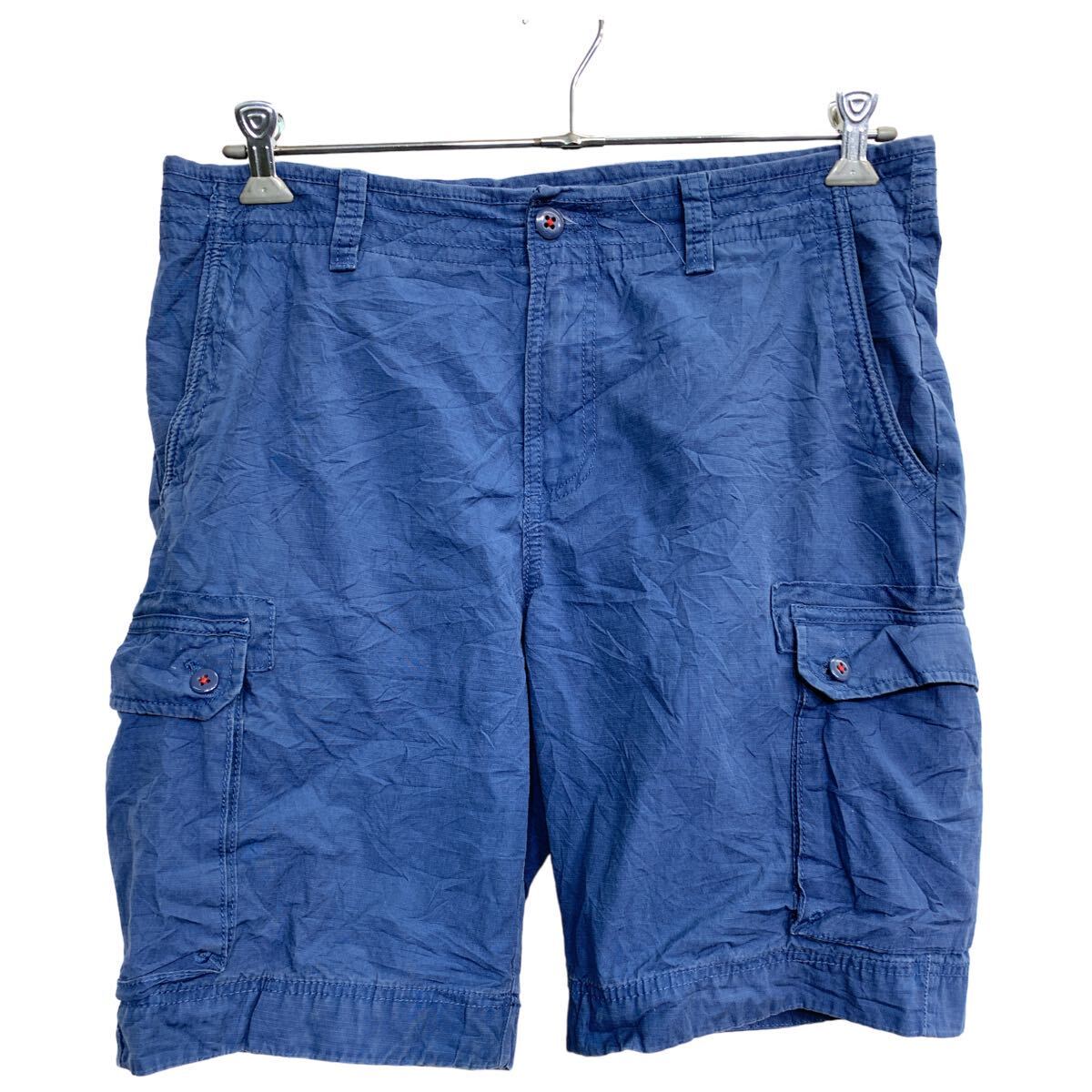 【中古】【古着】 TOMMY HILFIGER ショート カーゴパンツ W34 トミーヒルフィガー ブルー 古着卸 アメリカ仕入 2406-690