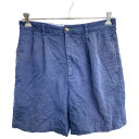 【中古】【古着】 TOMMY HILFIGER チノショートパンツ W34 トミーヒルフィガー タックパンツ ネイビー 古着卸 アメリカ仕入 2406-734(4)