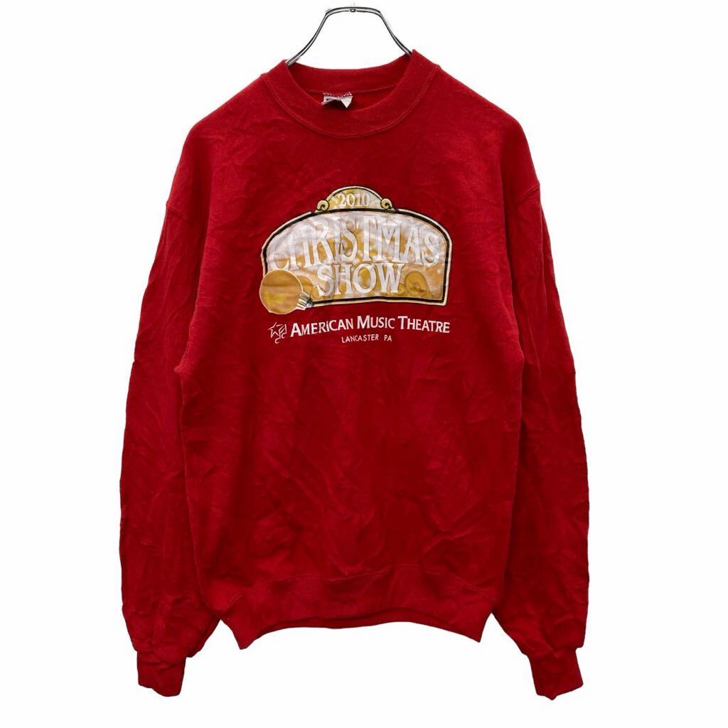 【中古】【古着】 JERZEES プリント スウェット トレーナー Sサイズ ジャージーズ レッド 古着卸 アメリカ仕入 t2406-4000