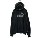 【中古】【古着】 PUMA ロゴスウェット パーカー M ブラック プーマ リフレクター 裏起毛 プルオーバー 古着卸 アメリカ仕入 a606-6839(4)