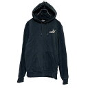 【中古】【古着】 PUMA ロゴスウェット パーカー XS ブラック プーマ 裏起毛 プルオーバー 古着卸 アメリカ仕入 a606-6866