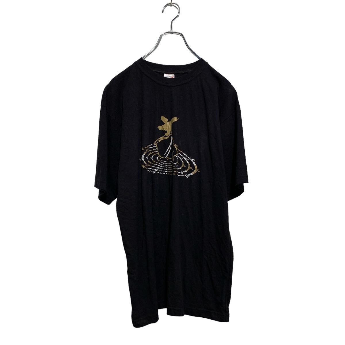 【中古】【古着】 JONTORK 半袖 プリントTシャツ XL ブラック ビッグサイズ クルーネック 古着卸 アメリカ仕入 a606-6891