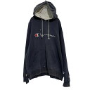 【中古】【古着】 Champion ロゴスウェット パーカー XL ネイビー チャンピオン 裏起毛 プルオーバー 古着卸 アメリカ仕入 a606-6912