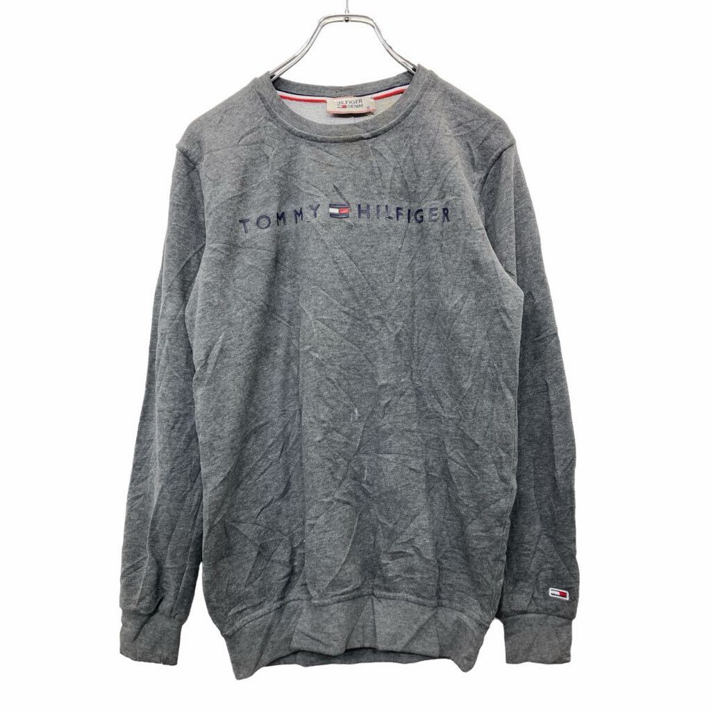 【中古】【古着】 TOMMY HILFIGER ロゴ スウェット トレーナー Sサイズ トミーヒルフィガー グレー 古着卸 アメリカ仕入 t2406-4039