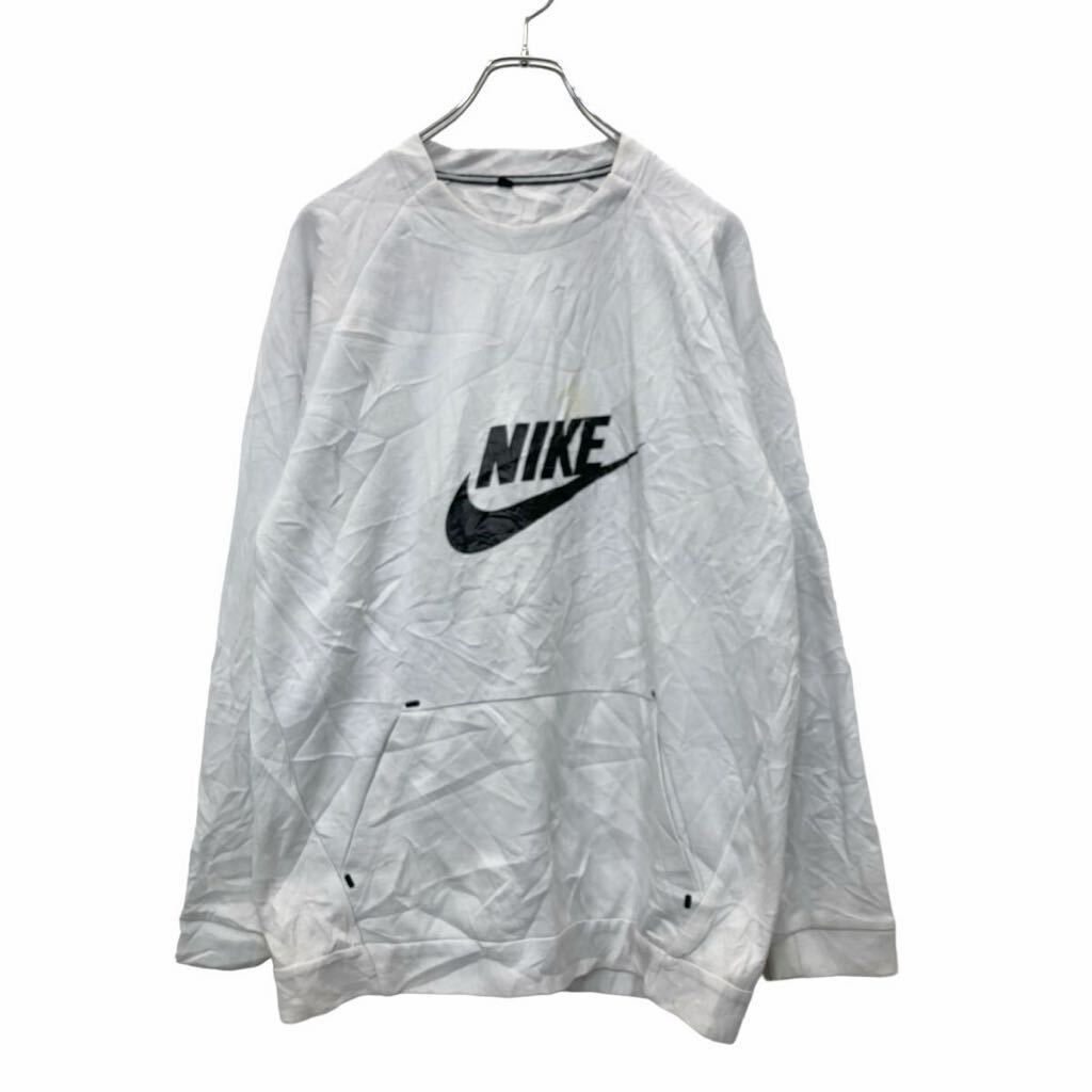 【中古】【古着】 NIKE ロゴ スウェット トレーナー XLサイズ ナイキ ポケット ホワイト 古着卸 アメリカ仕入 t2406-4047