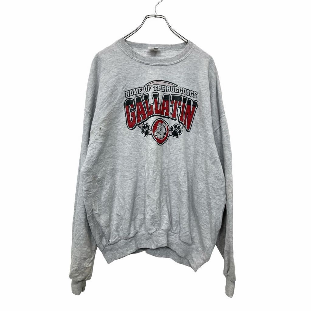 【中古】【古着】 JERZEES プリント スウェット トレーナー XLサイズ ジャージーズ オフホワイト 古着卸 アメリカ仕入 t2406-4057