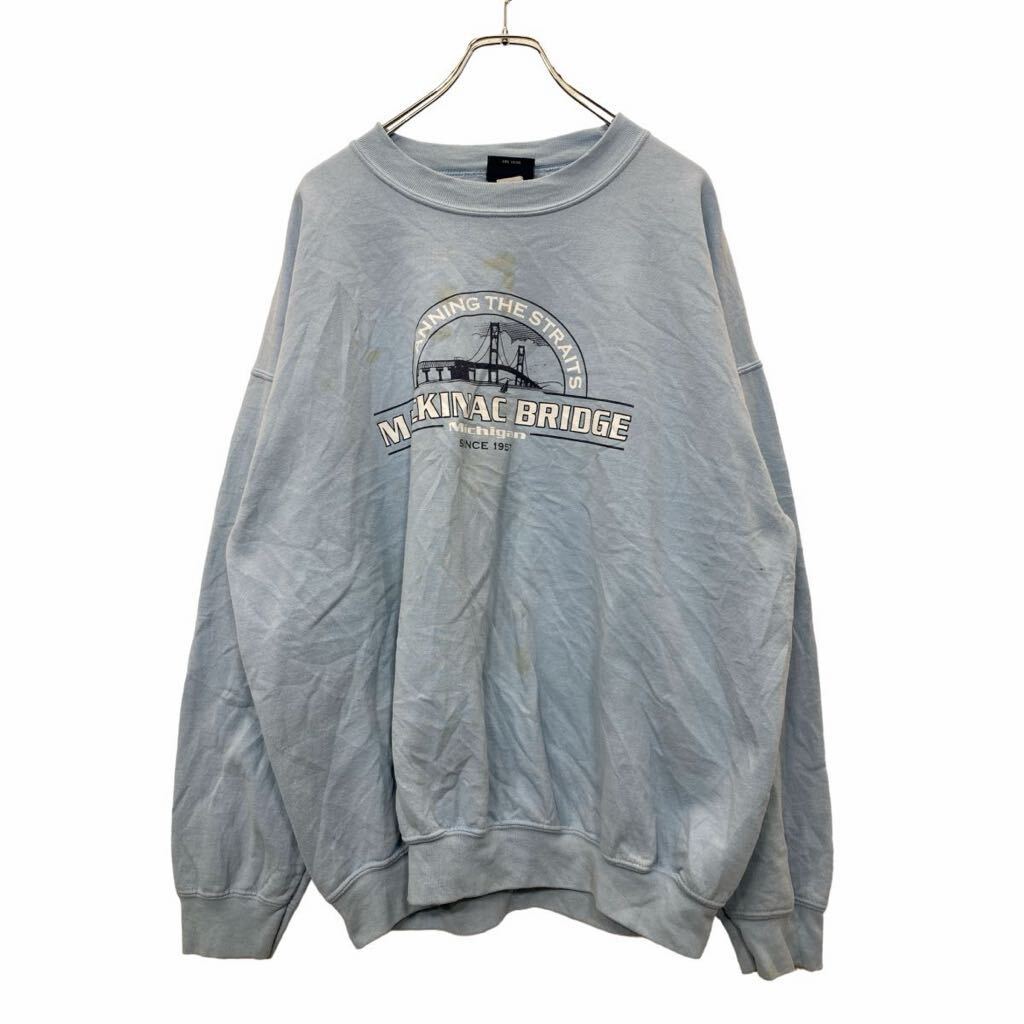 【中古】【古着】 MV SPORT プリント スウェット トレーナー XLサイズ ライトブルー 古着卸 アメリカ仕入 t2406-4061