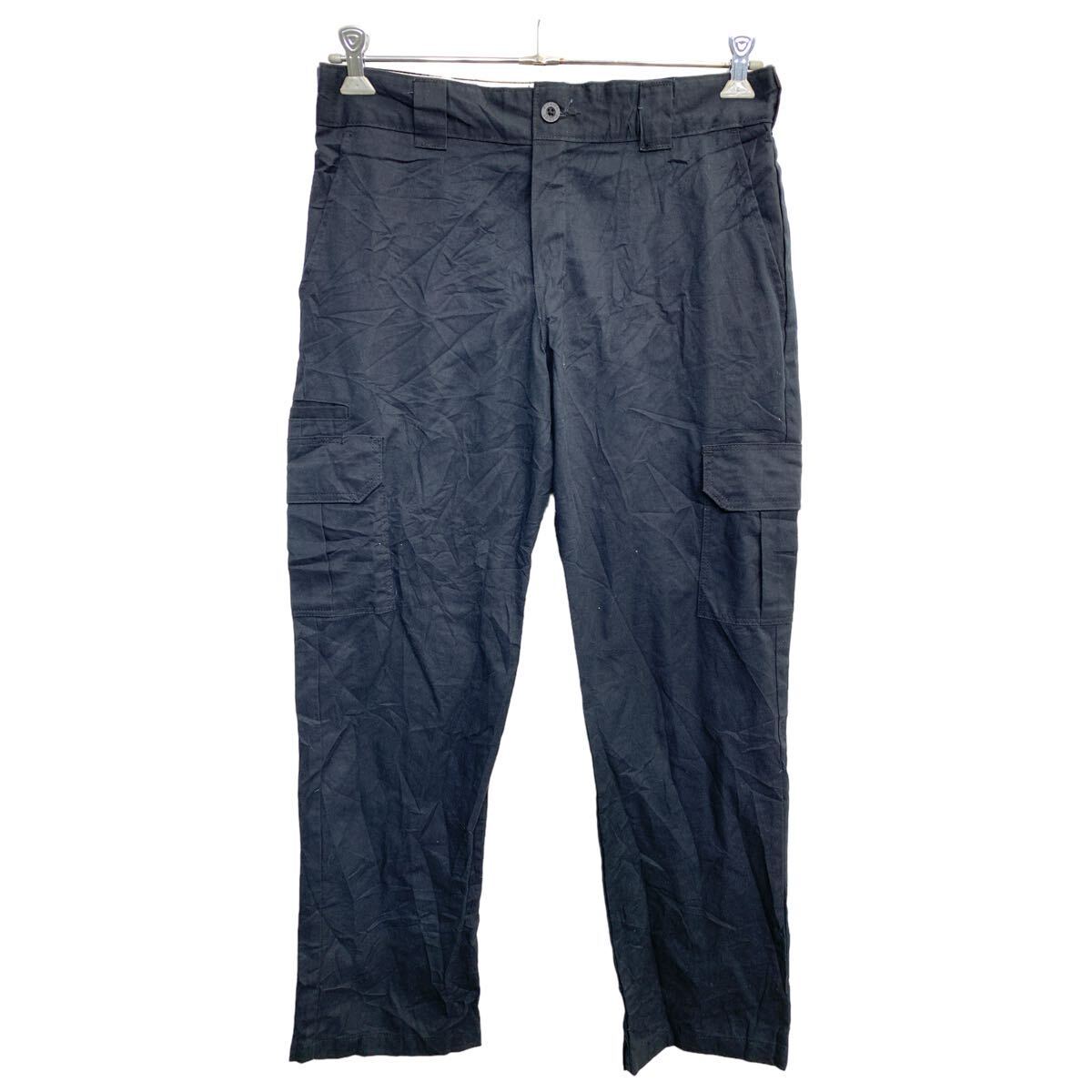 【中古】【古着】 Dickies ワークパンツ W34 ディッキーズ スリムストレート カーゴパンツ ブラック 古着卸 アメリカ仕入 2406-786