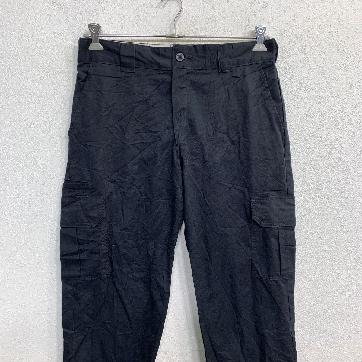 【中古】【古着】 Dickies ワークパンツ W34 ディッキーズ スリムストレート カーゴパンツ ブラック 古着卸 アメリカ仕入 2406-786