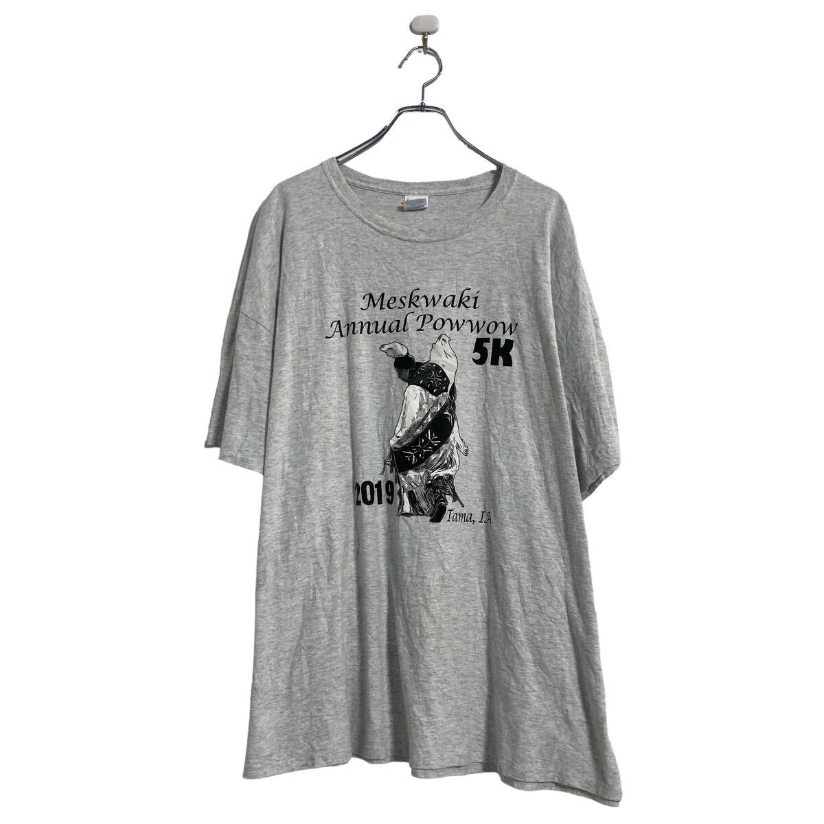 【中古】【古着】 PORT & COMPANY 半袖 プリント Tシャツ 3XL ライトグレー バックプリント ビッグサイズ 古着卸 アメリカ仕入 a606-7034