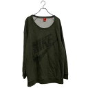 【中古】【古着】 NIKE プリントスウェット トレーナー XL レディース オリーブ ナイキ 裏起毛 古着卸 アメリカ仕入 a607-5062(4)