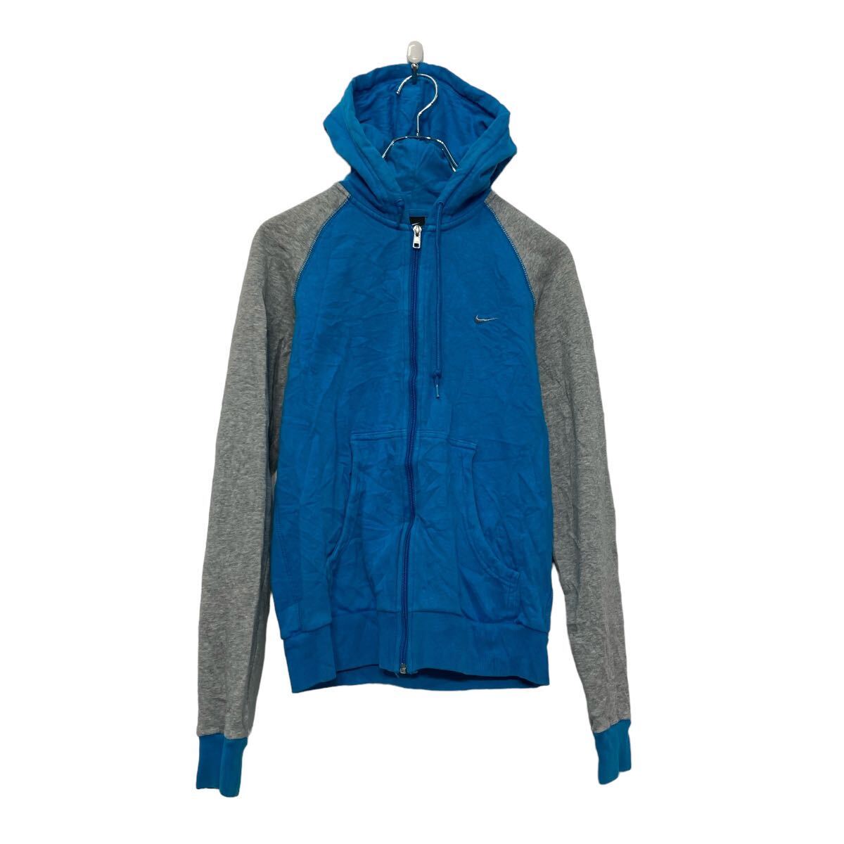 【中古】【古着】 NIKE プリント スウェット パーカー ナイキ キッズ M ブルー ラグラン 古着卸 アメリカ仕入 a607-5075