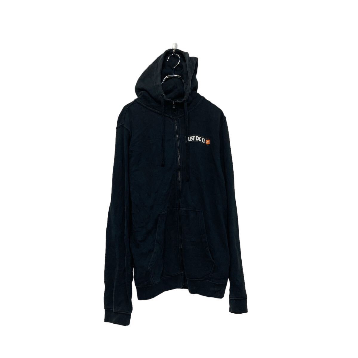 【中古】【古着】 NIKE プリント スウェット パーカー ナイキ L ブラック 裏起毛 古着卸 アメリカ仕入 a607-5104