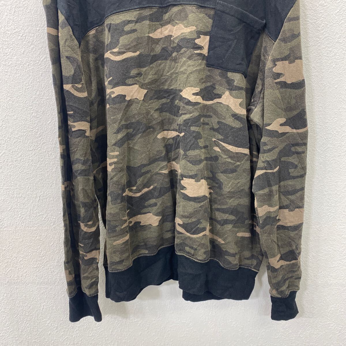 【中古】【古着】 AMNESIA スウェット トレーナー XL サイズ アムネシア 迷彩 胸ポケット 古着卸 アメリカ仕入 t2406-4094