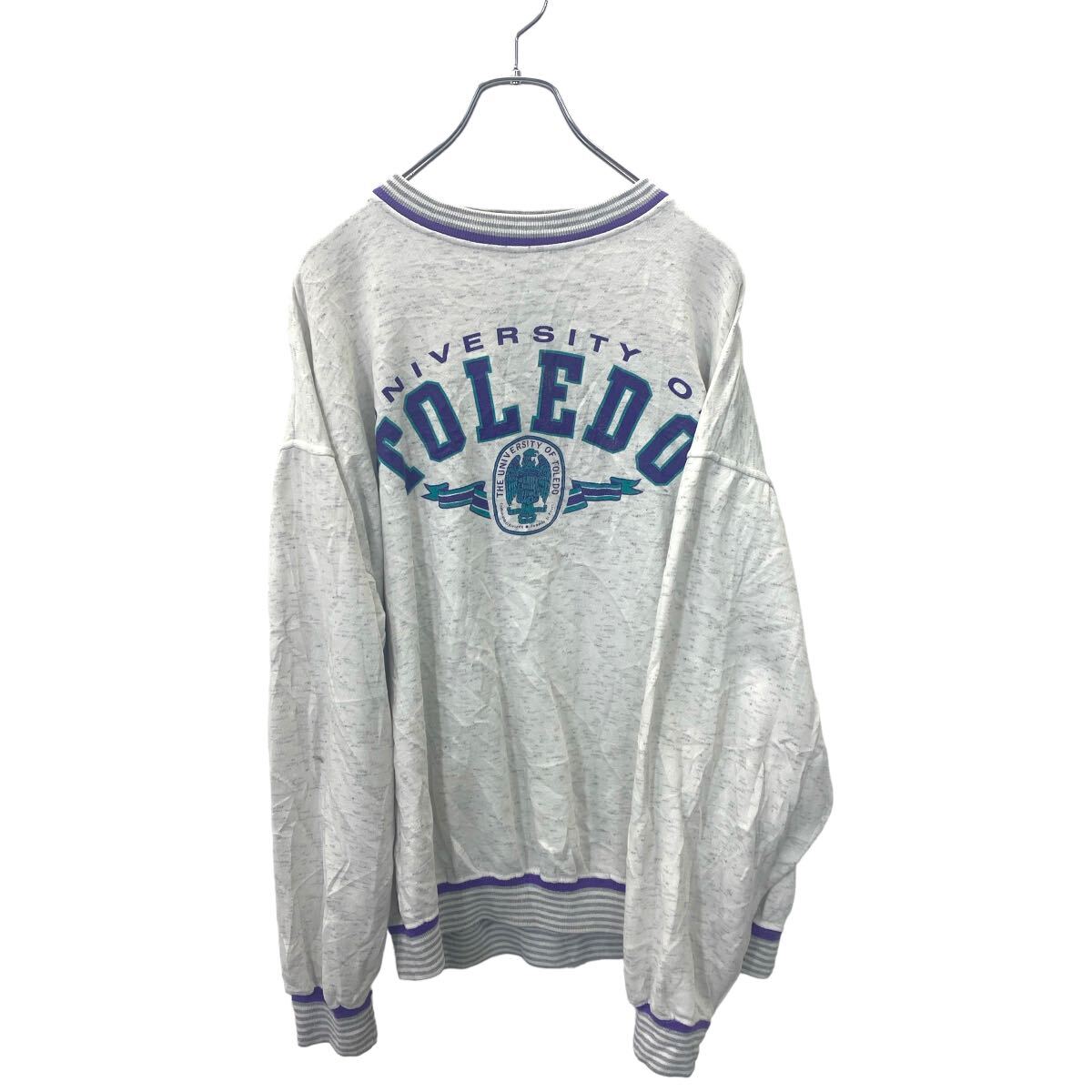 【中古】【古着】 GEAR プリント スウェット ロゴ スウェット トレーナー ギアー グレー系 古着卸 アメリカ仕入 t2406-4100