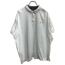 【中古】【古着】 TOMMY HILFIGER 半袖ポロシャツ Lサイズ トミーヒルフィガー ホワイト 古着卸 アメリカ仕入 t2407-3003