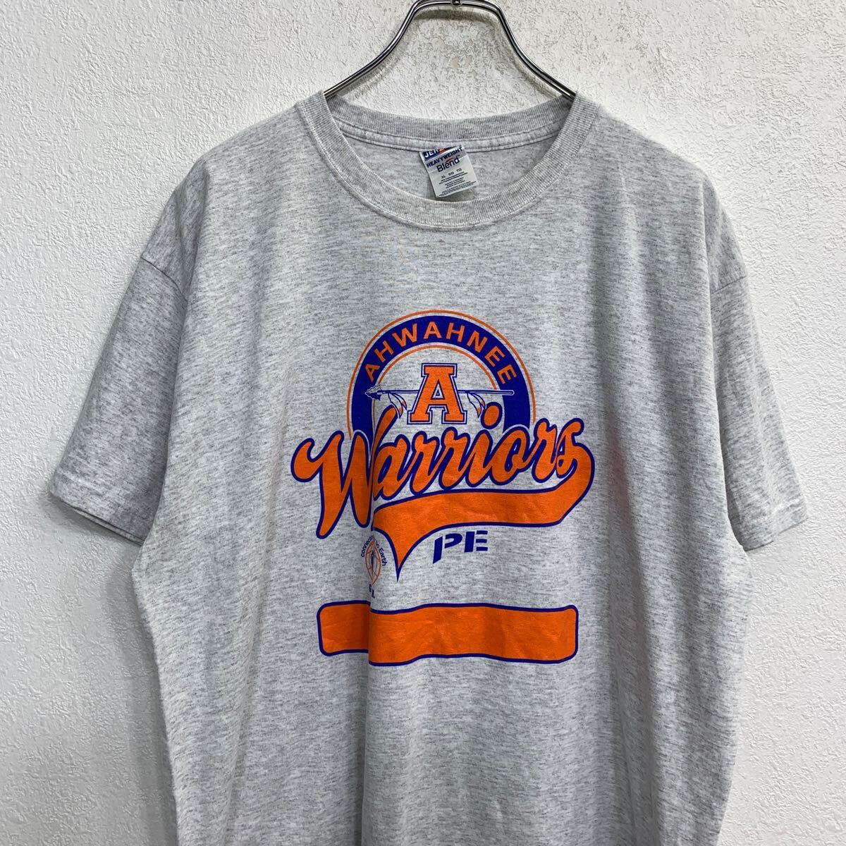 【中古】【古着】 JERZZEES 半袖 プリントTシャツ XLサイズ ジャージーズ グレー 古着卸 アメリカ仕入 t2407-3037
