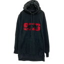 【中古】【古着】 MV SPORT ロゴスウェット パーカー M ブラック プルオーバー 裏起毛 古着卸 アメリカ仕入 a607-5243